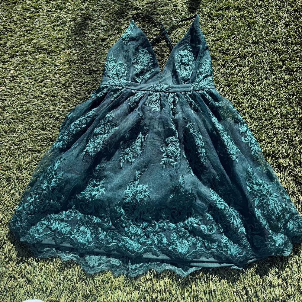 Lulu's Teal Lace Dress